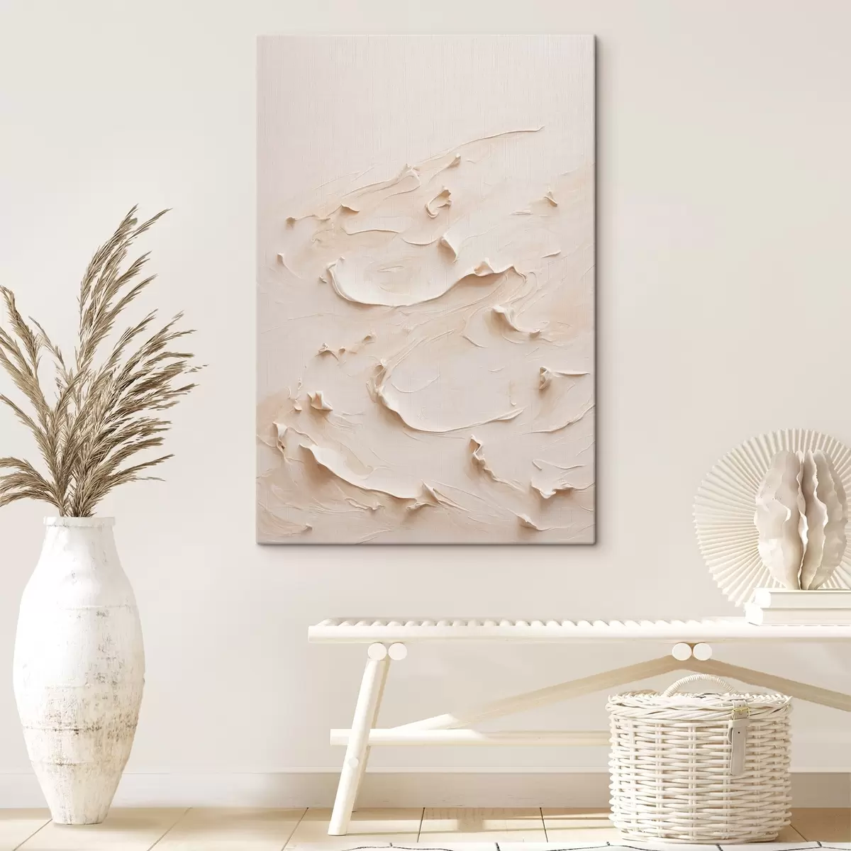 Glezna Abstraktā glezniecība baltās eļļas krāsās s40623