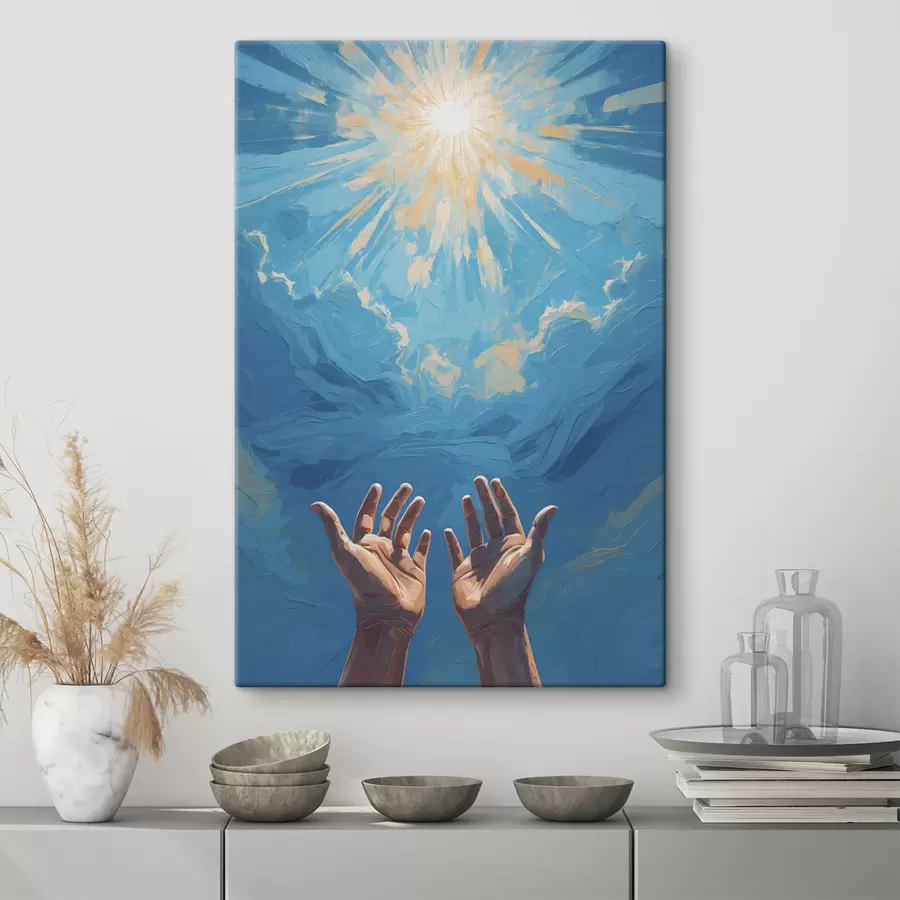 Glezna Rokas uz saules fona s40692