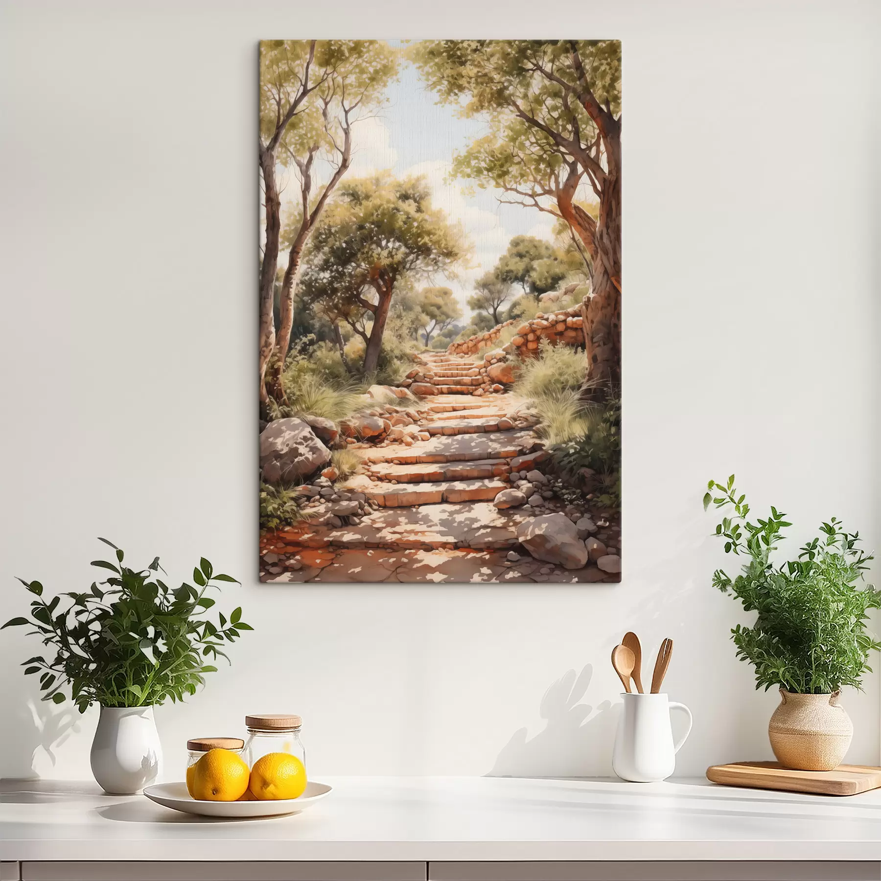 Fototapetes Ceļš parkā imitācija akvarelis s40804