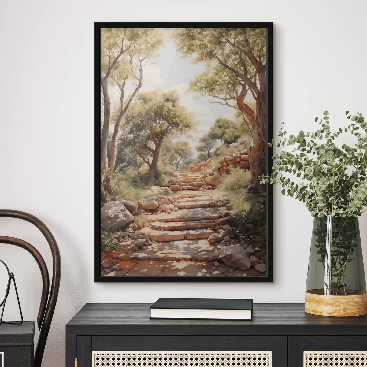 Plakāts Ceļš parkā imitācija akvarelis f40804