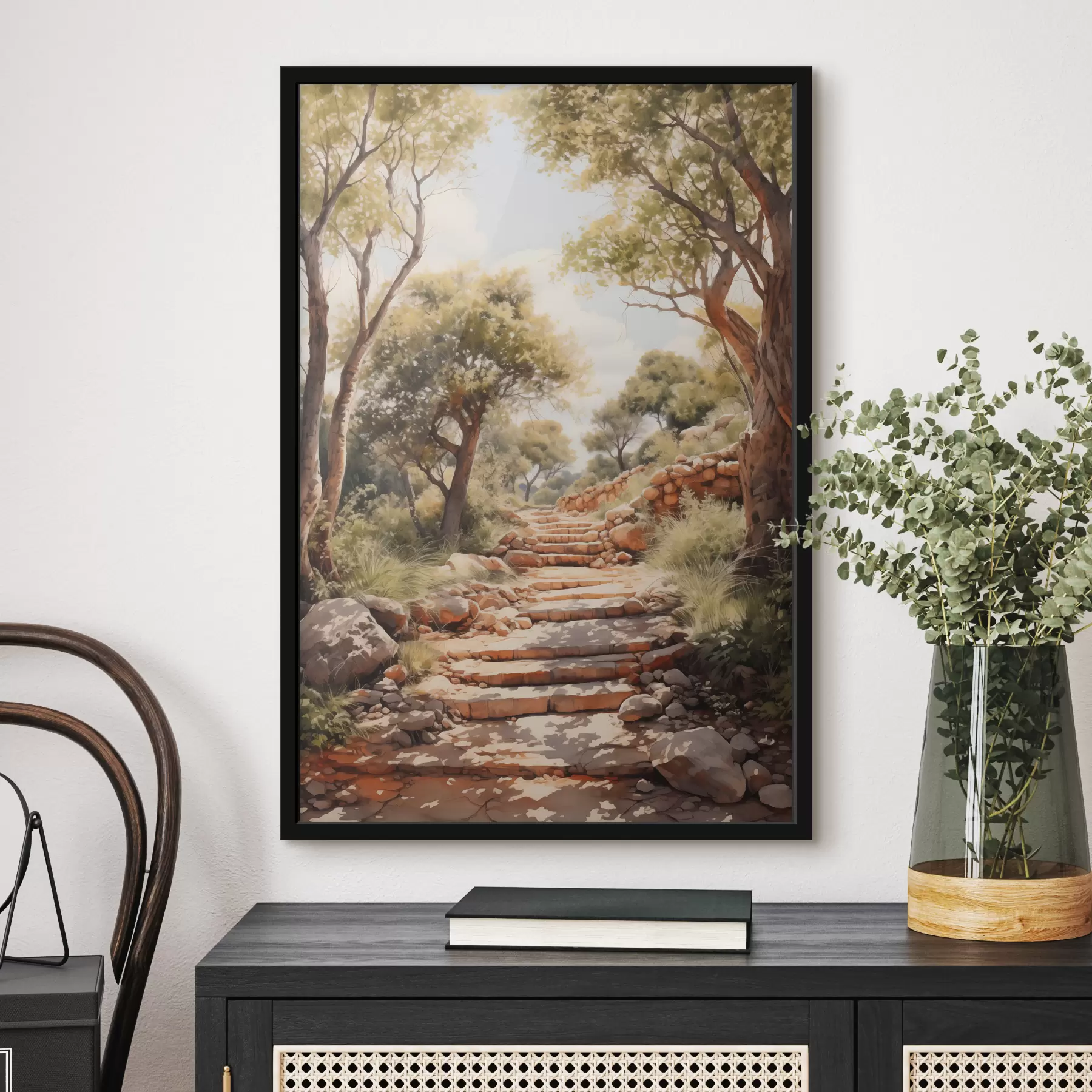 Fototapetes Ceļš parkā imitācija akvarelis f40804