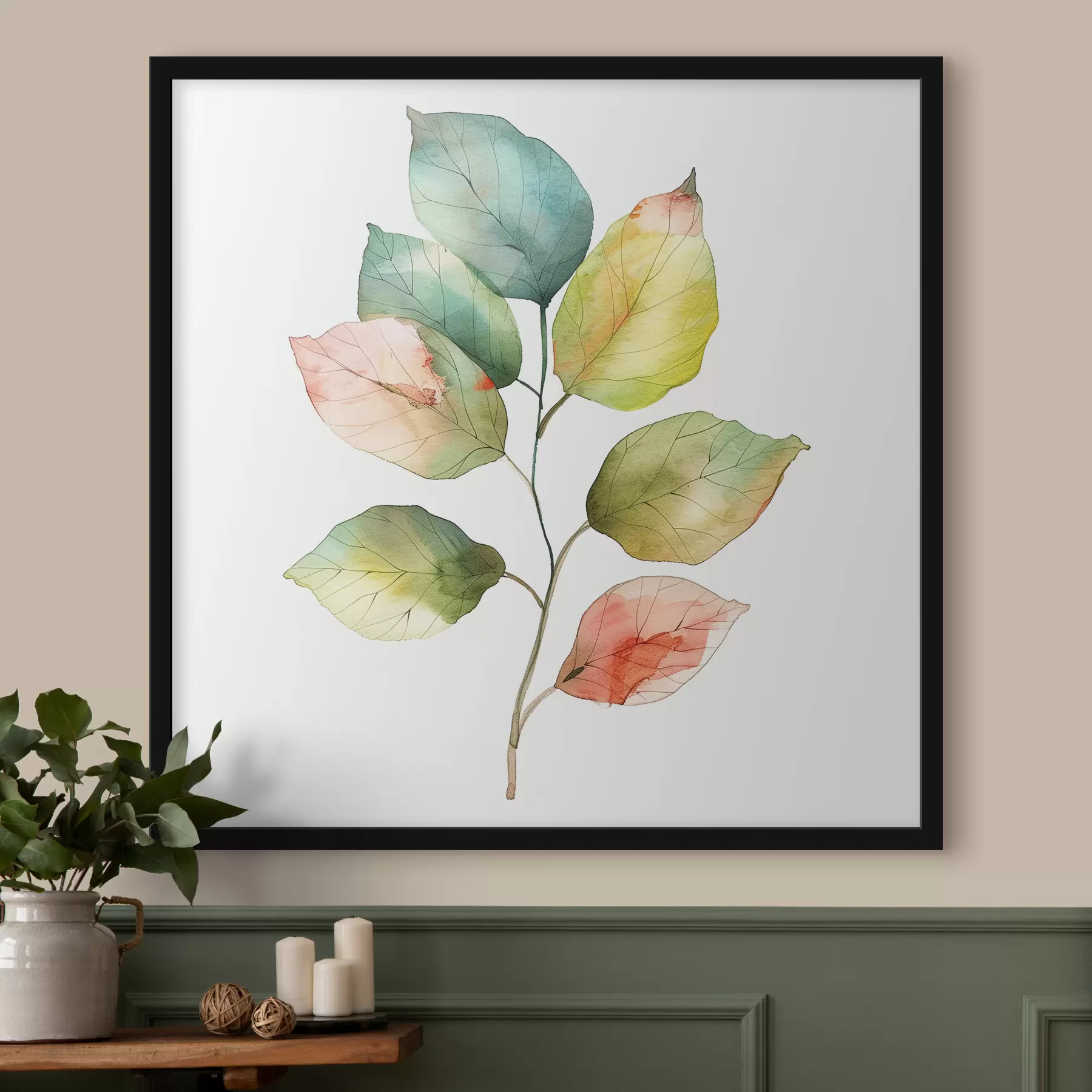 Fototapetes Akvareļu lapas f40765