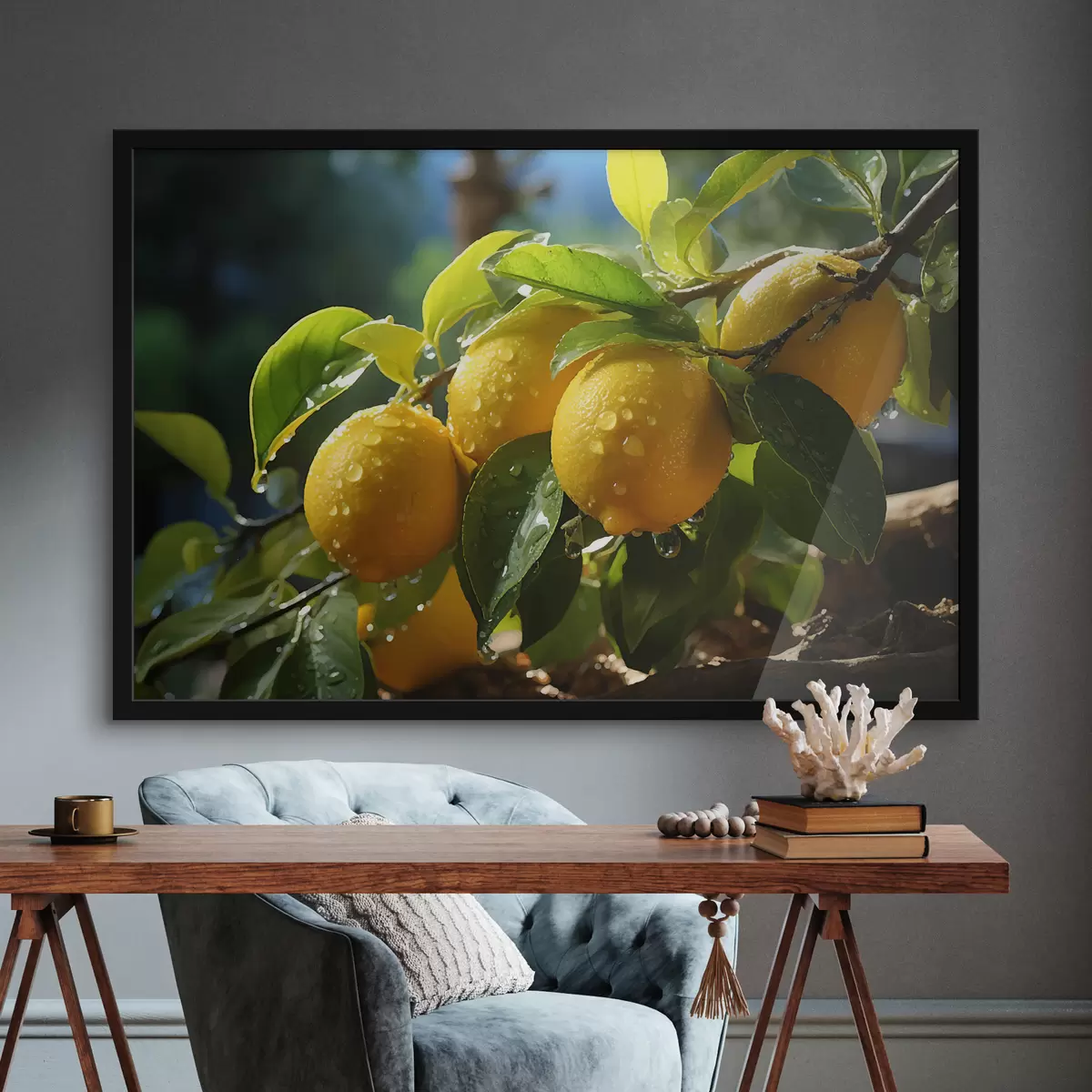 Plakāts Citroni, citroni uz koka, rasa f40840