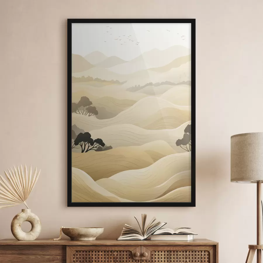 Fototapetes Kalni, maiga krāsa, koki f40845