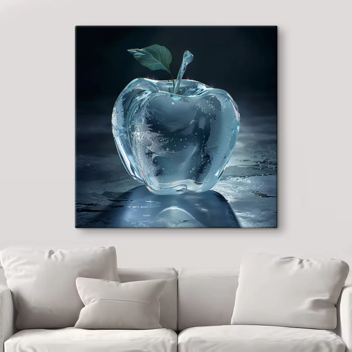 Glezna Stikla ābols uz tumša fona s40912