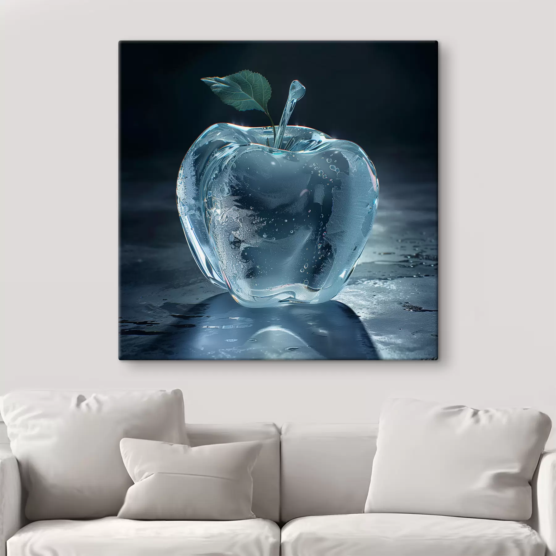 Glezna Stikla ābols uz tumša fona s40912