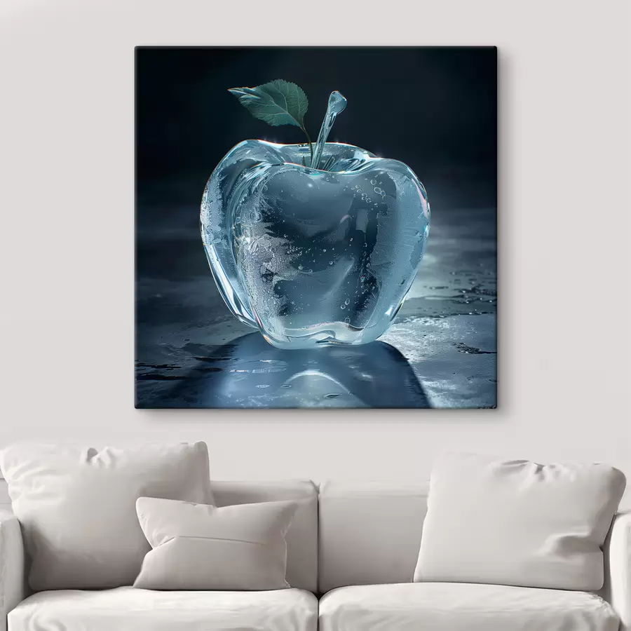 Glezna Stikla ābols uz tumša fona s40912
