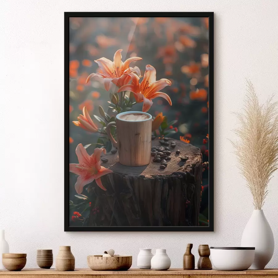 Fototapetes Kapučīno un lilijas f40907