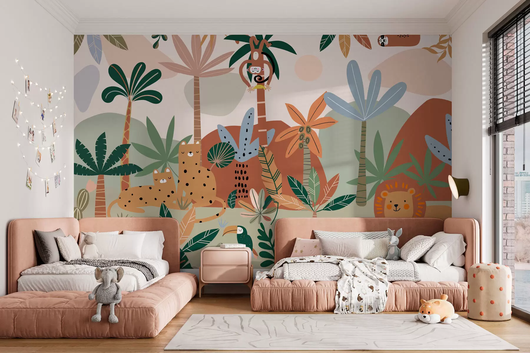 Fototapetes Smieklīgi tropu džungļu zoodārza dzīvnieki w01720