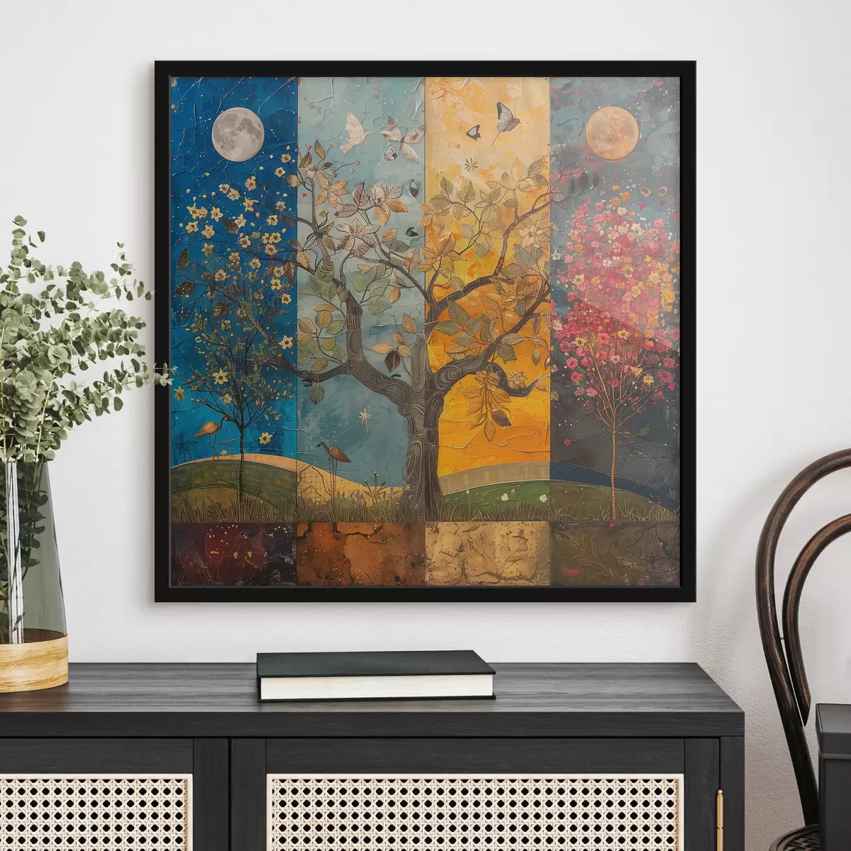 Plakāts Akvareļu kolāžas gadalaiki f40921