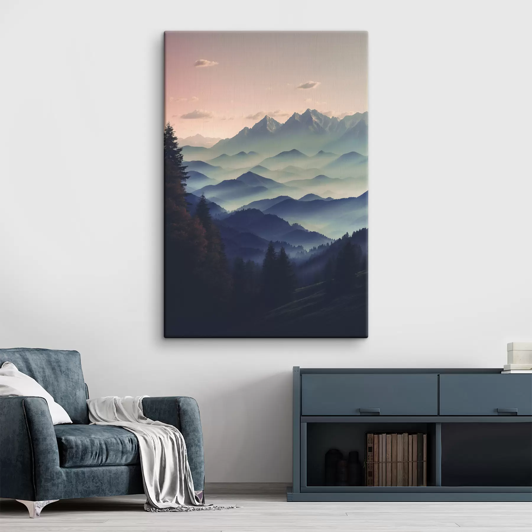 Fototapetes Kalnu skats miglā s40851