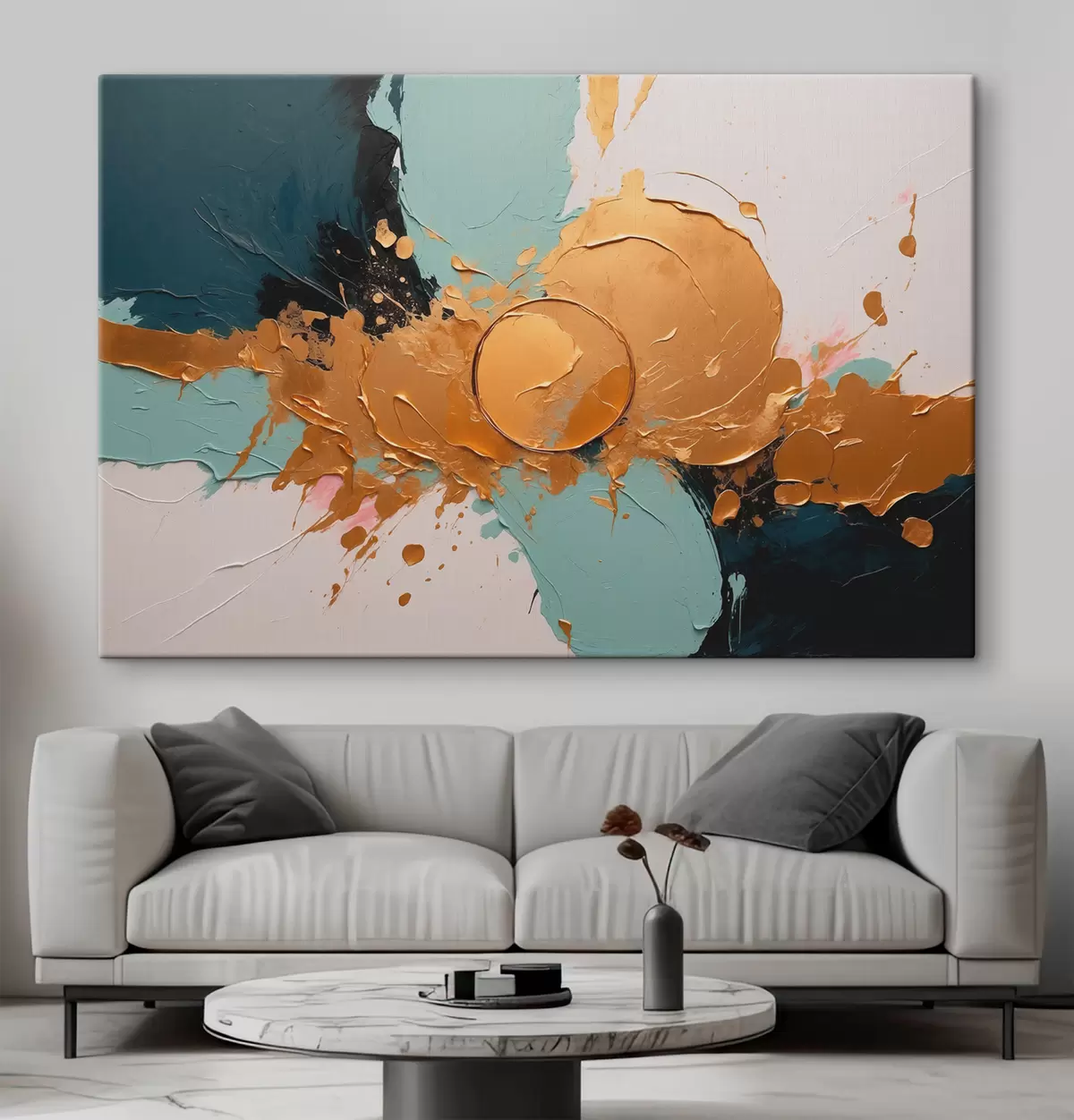 Glezna Abstraktā eļļas glezna ar baltu, melnu krāsām s40855