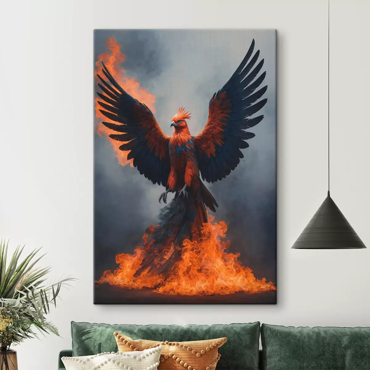 Glezna Fēnikss uz neskaidra fona s40873