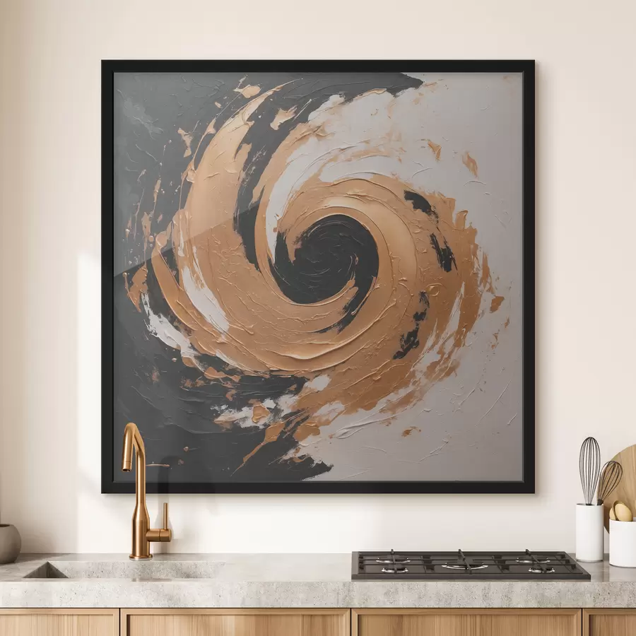 Fototapetes Abstraktā eļļas glezna ar melni virpuli f40864