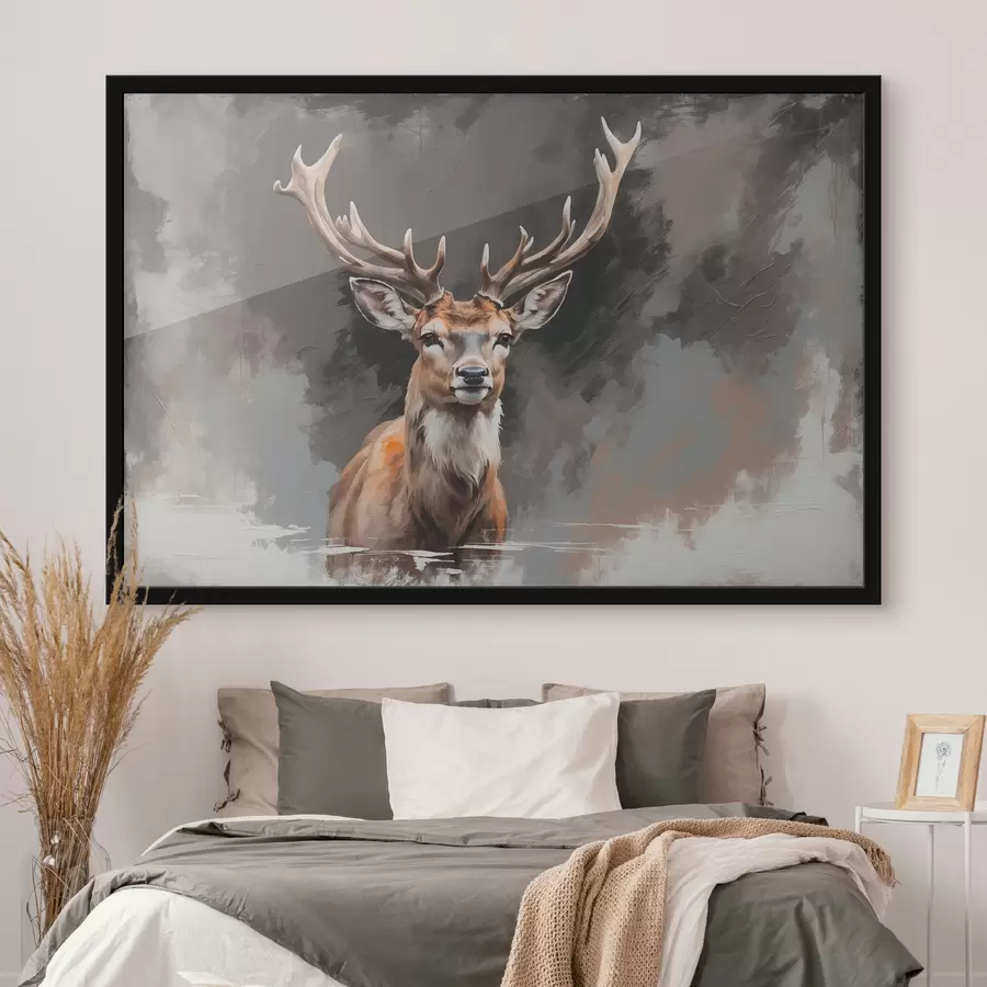 Fototapetes Brieži uz pelēk-melna fona f40865