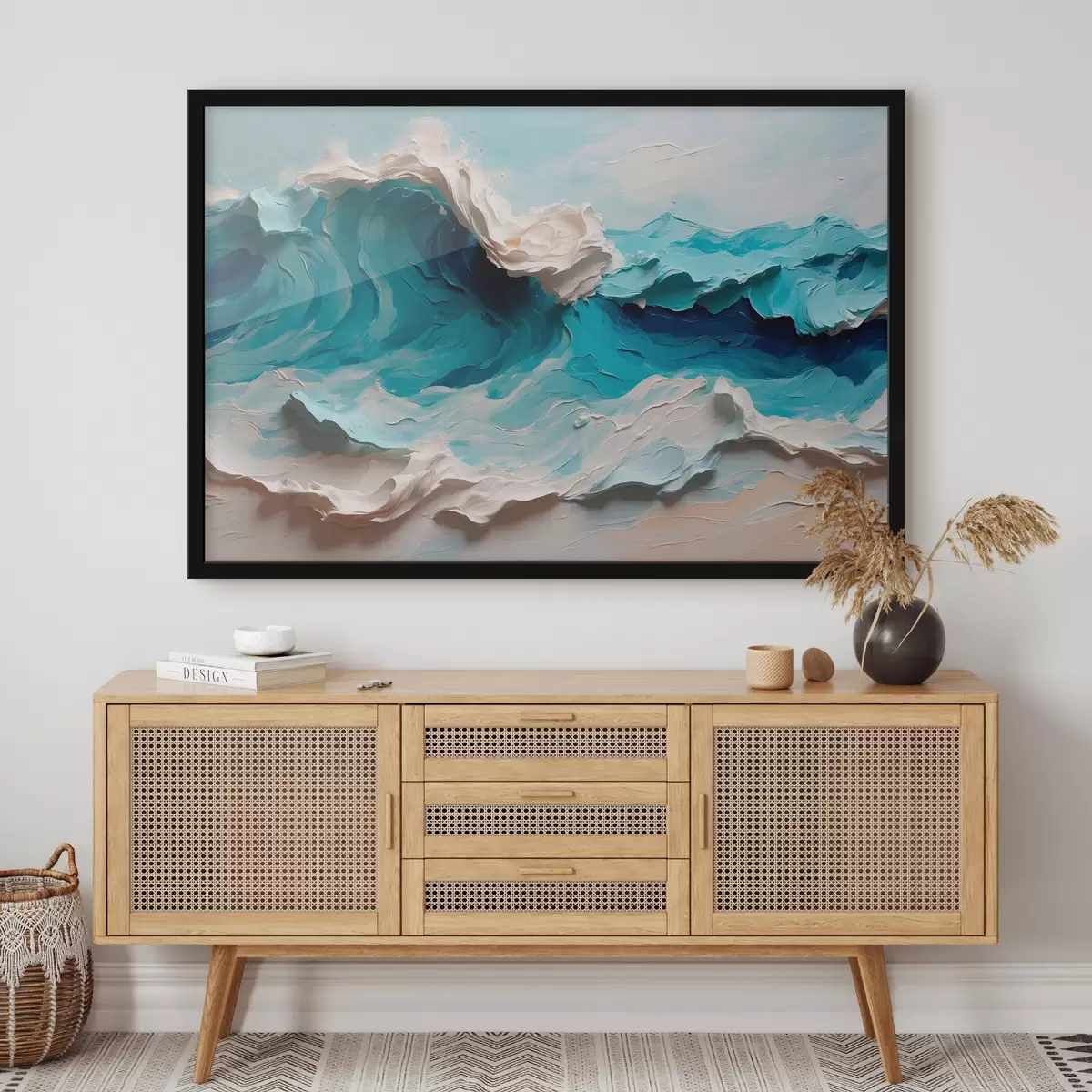 Plakāts Abstraktais jūras vilnis eļļā f40867