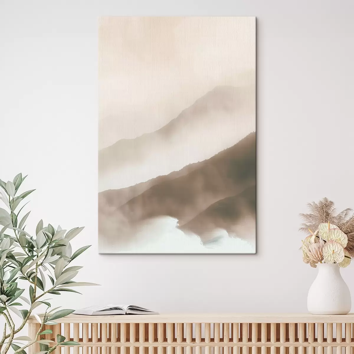 Glezna Maigi viļņi klusinātos zemes toņos s38640