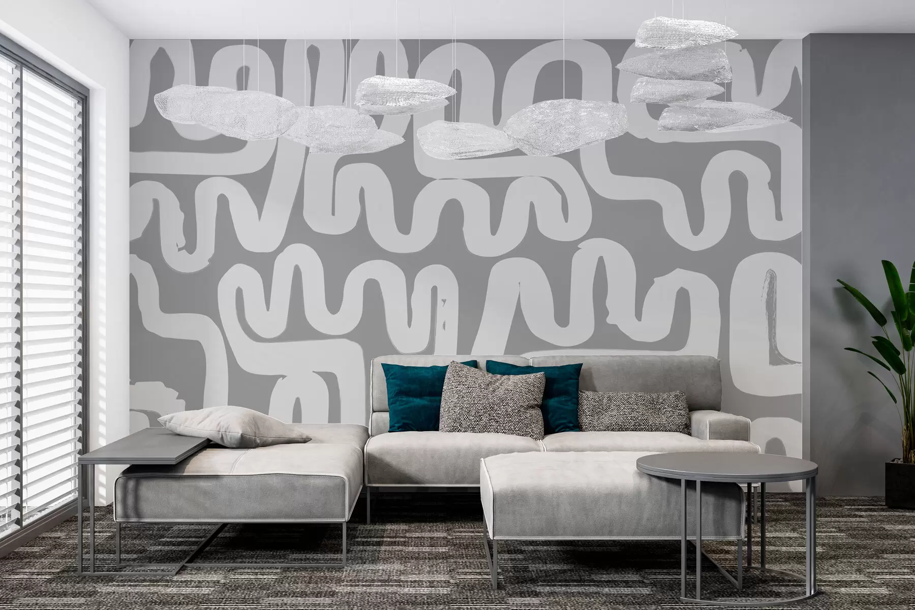 Fototapetes Pelēkas tinumu līnijas w01686v2