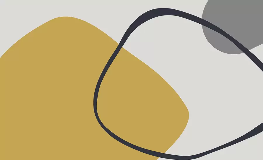 Fototapetes Ģeometriskas dzeltenas un pelēkas figūras uz gaiša fona w01687