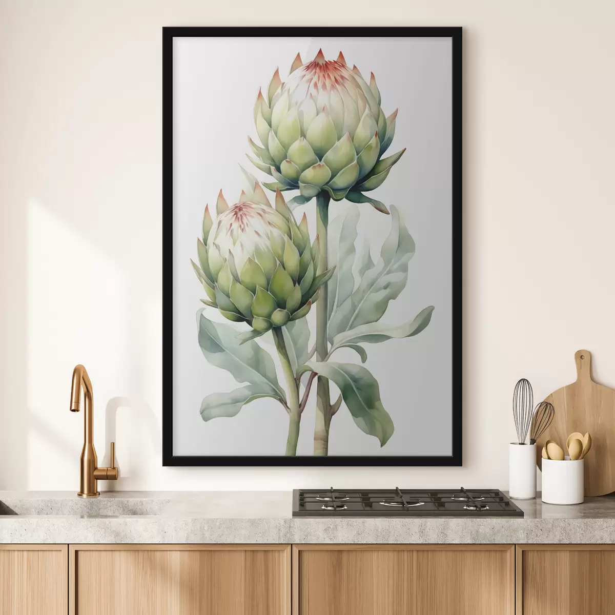 Plakāts Artišoku zars akvarelis f41008