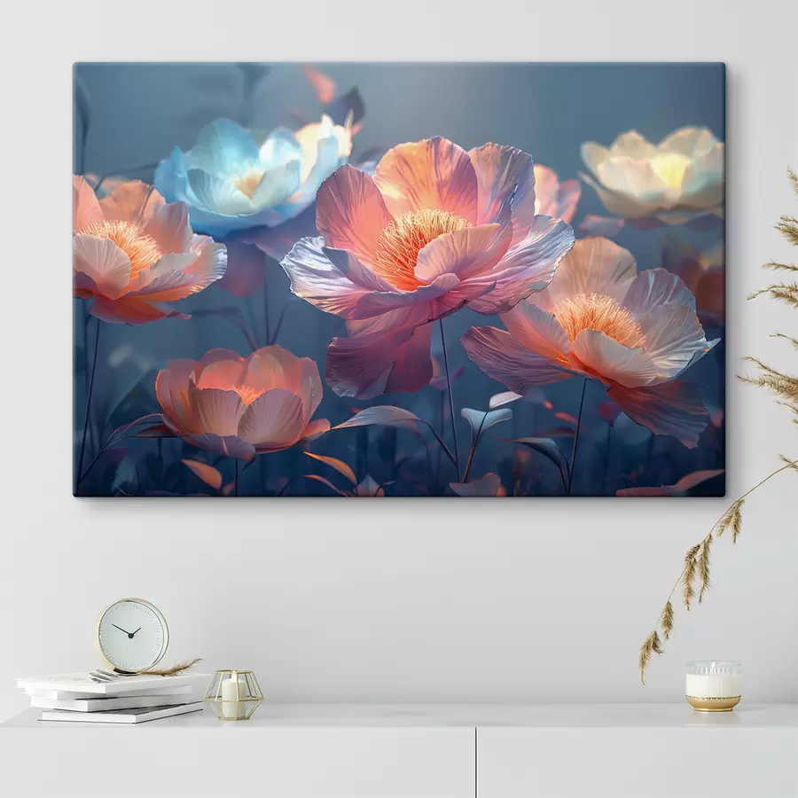 Glezna Maģiskās magiskās magones ar zilu nokrāsu  s40958