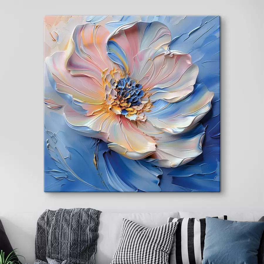 Fototapetes Milzīgs ziedu pumpurs ar plašiem krāsas triepieniem ar otu s40993