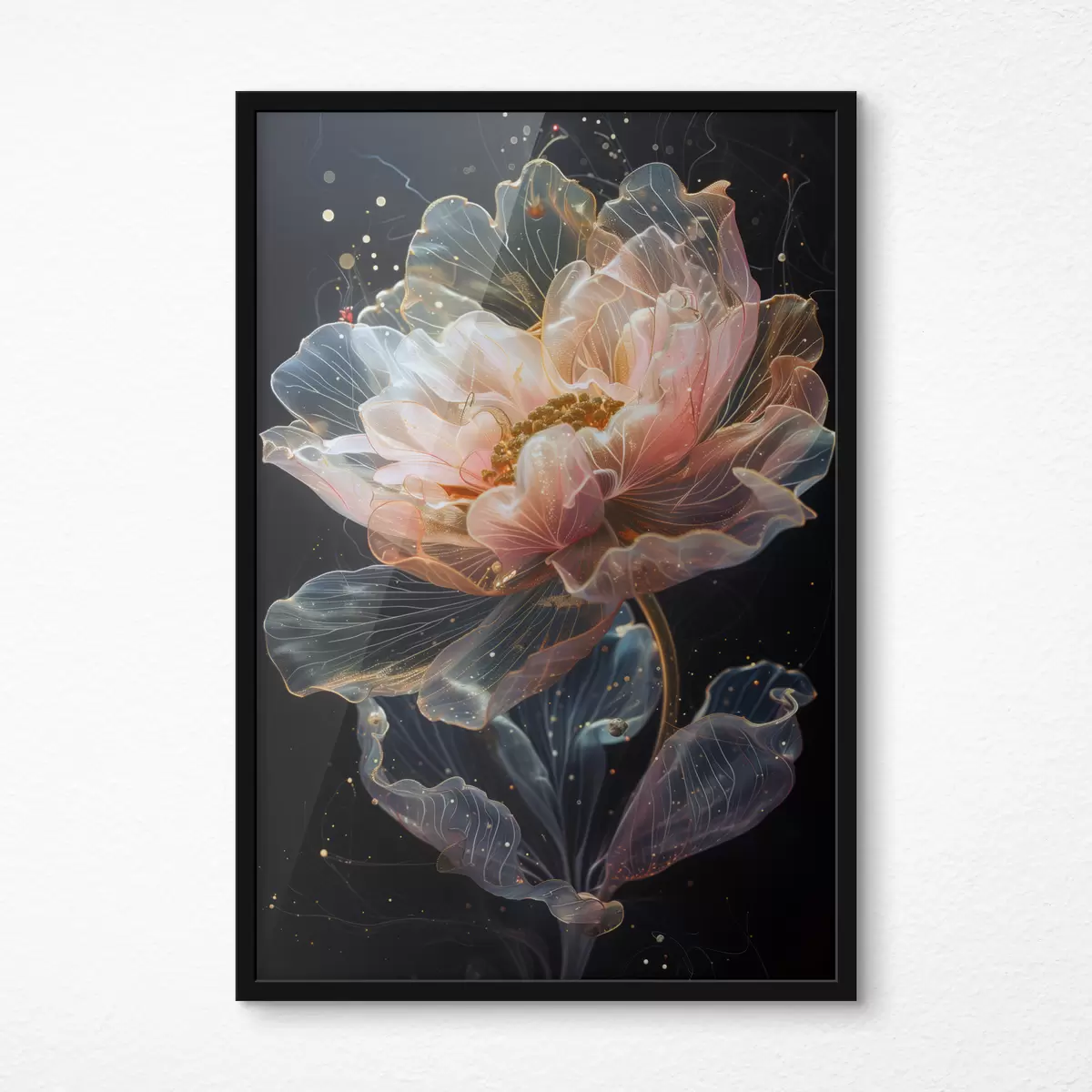 Plakāts Kosmiska puķe ar krāsas šļakatām f40966