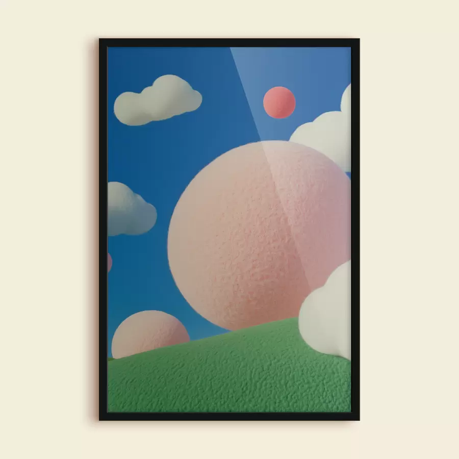 Fototapetes Krāsaina filca abstrakcija ar baloniem un mākoņiem f40971