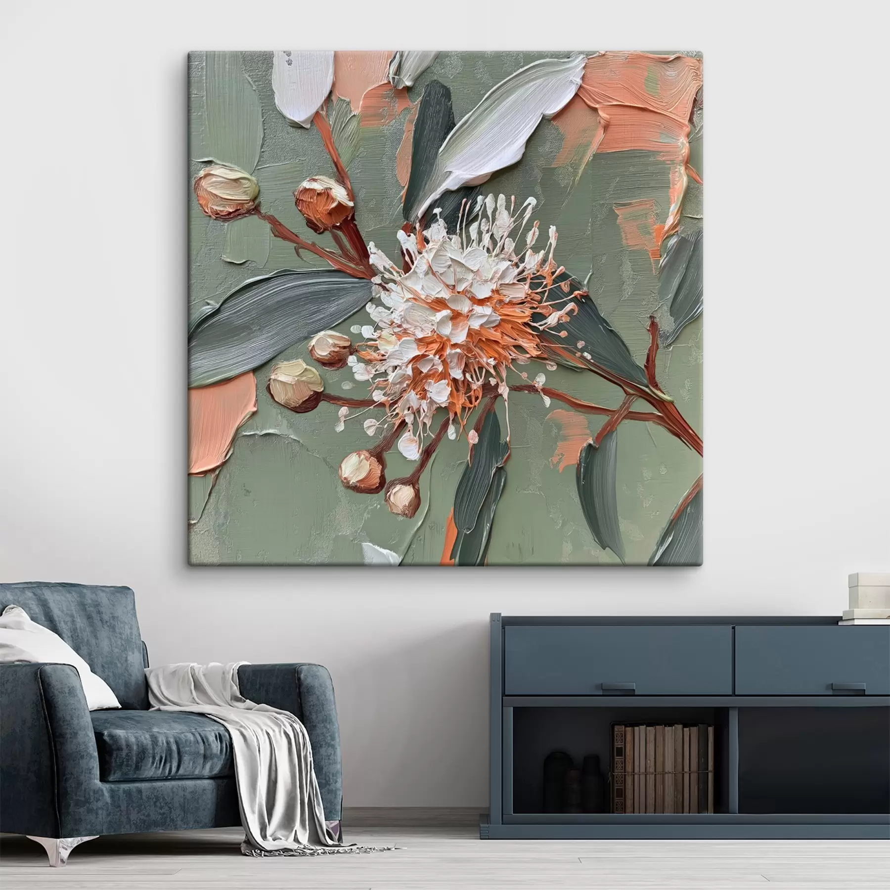 Glezna Zariņš ar ziediem s41155