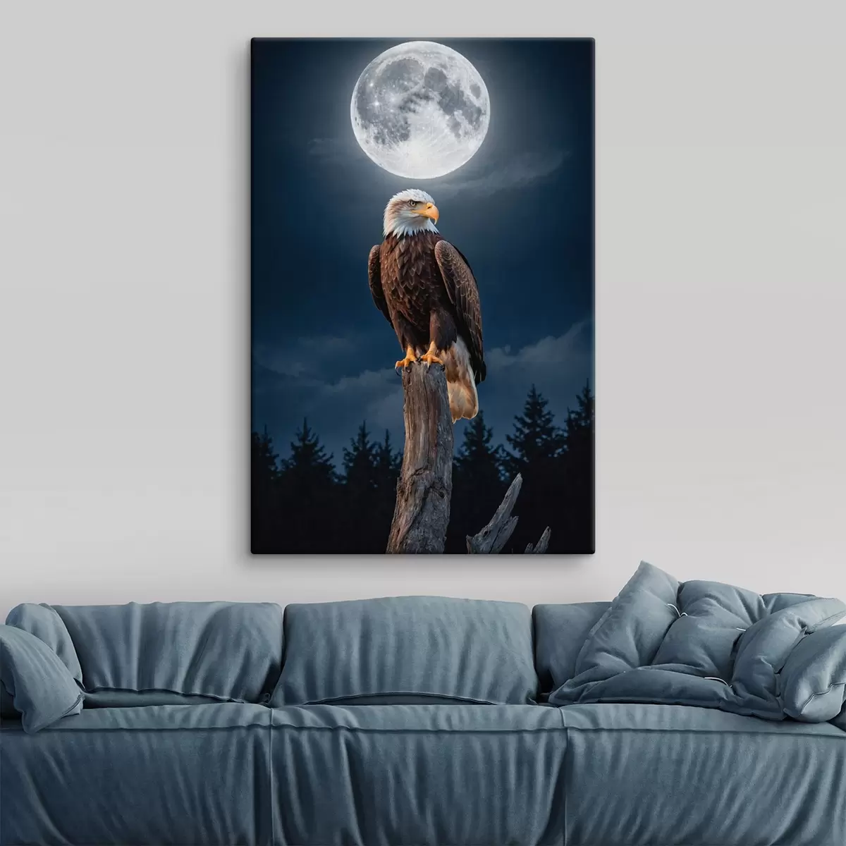 Glezna Ērglis uz mēness fona s41043