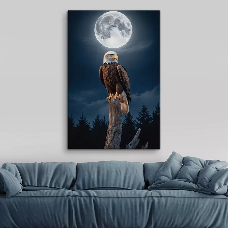 Glezna Ērglis uz mēness fona s41043