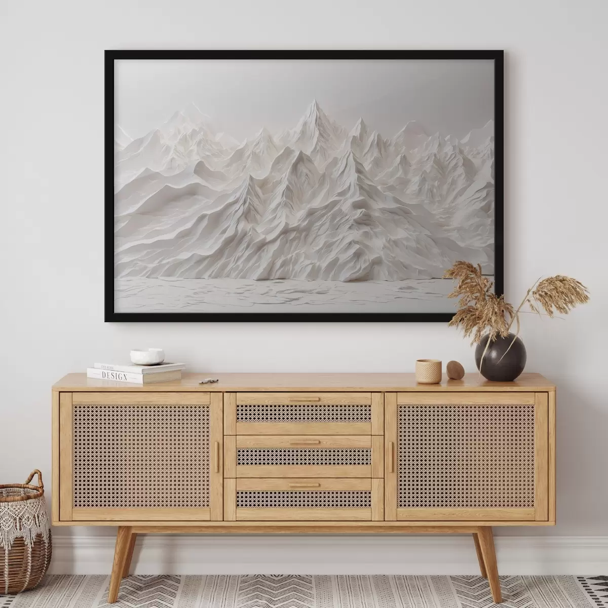 Plakāts Balti abstrakti kalni f41037