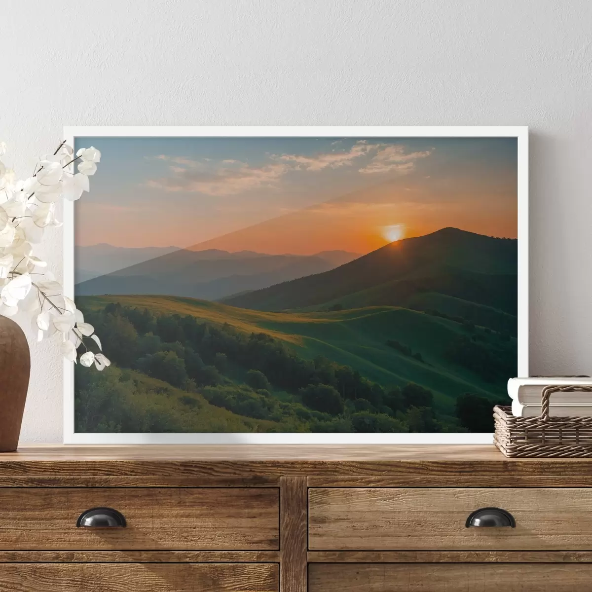 Plakāts Skats no kalna saulrieta laikā f41045