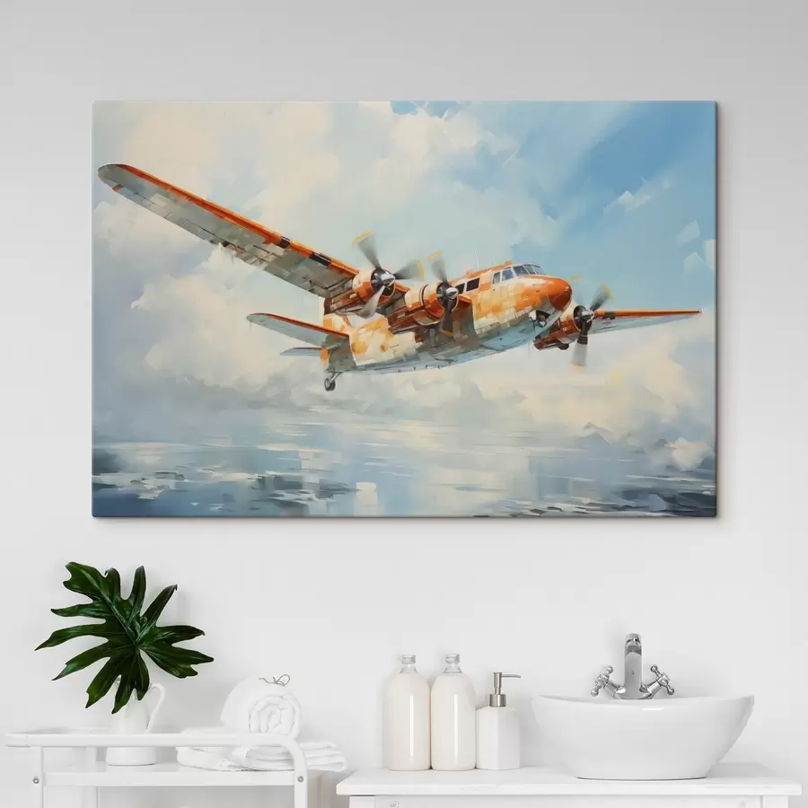 Glezna Lidmašīna lido debesīs s41239