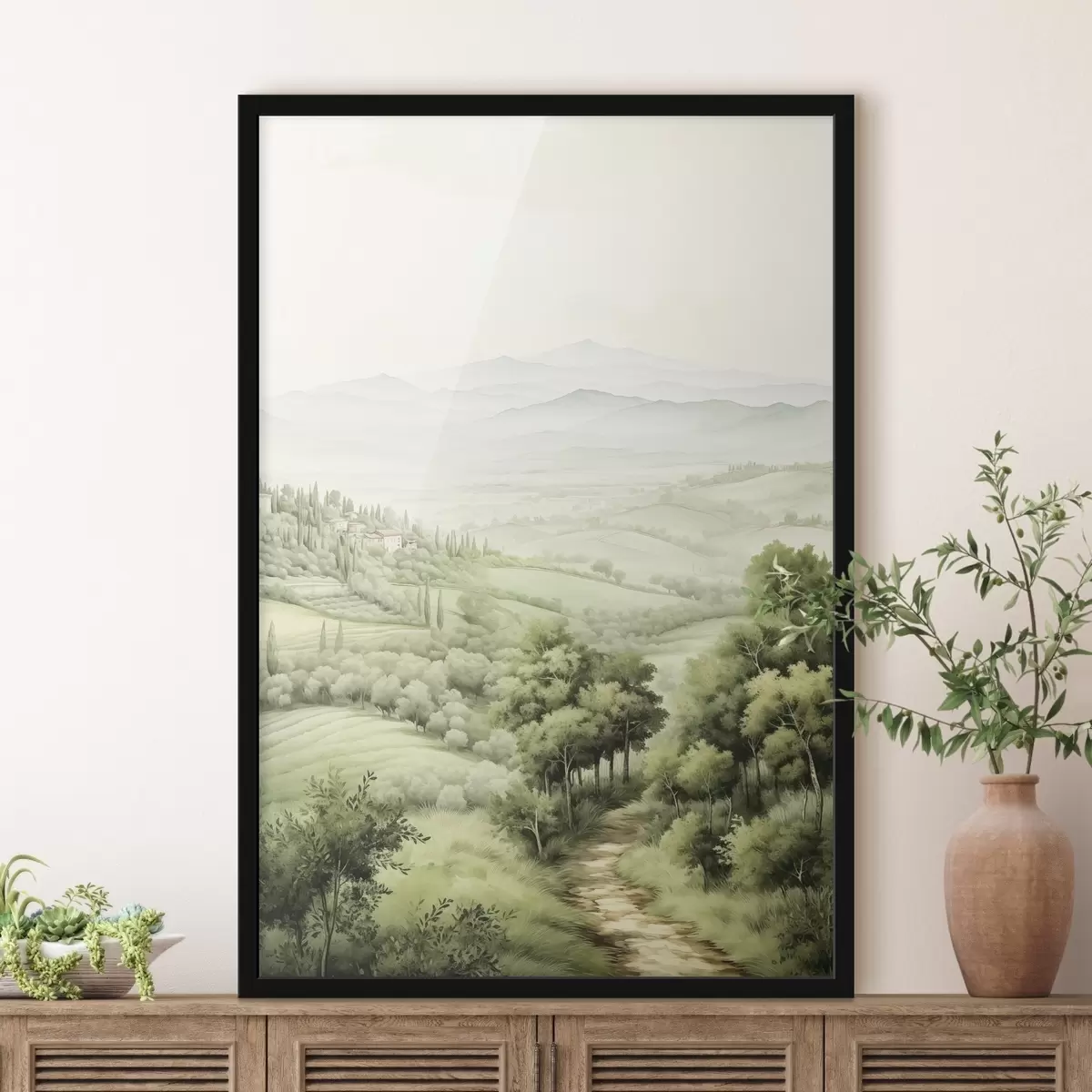 Plakāts Skaistas akvareļu ainavas, lauku, vasara f41221