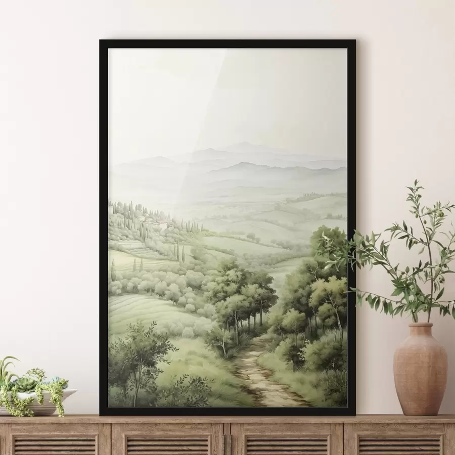 Fototapetes Skaistas akvareļu ainavas, lauku, vasara f41221