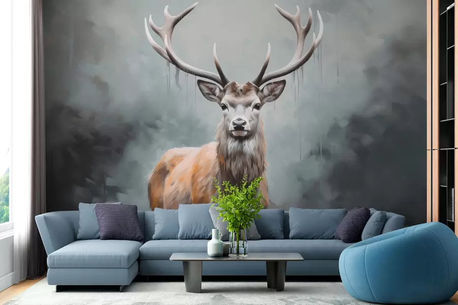 Fototapetes Elegants briedis miglā w01796