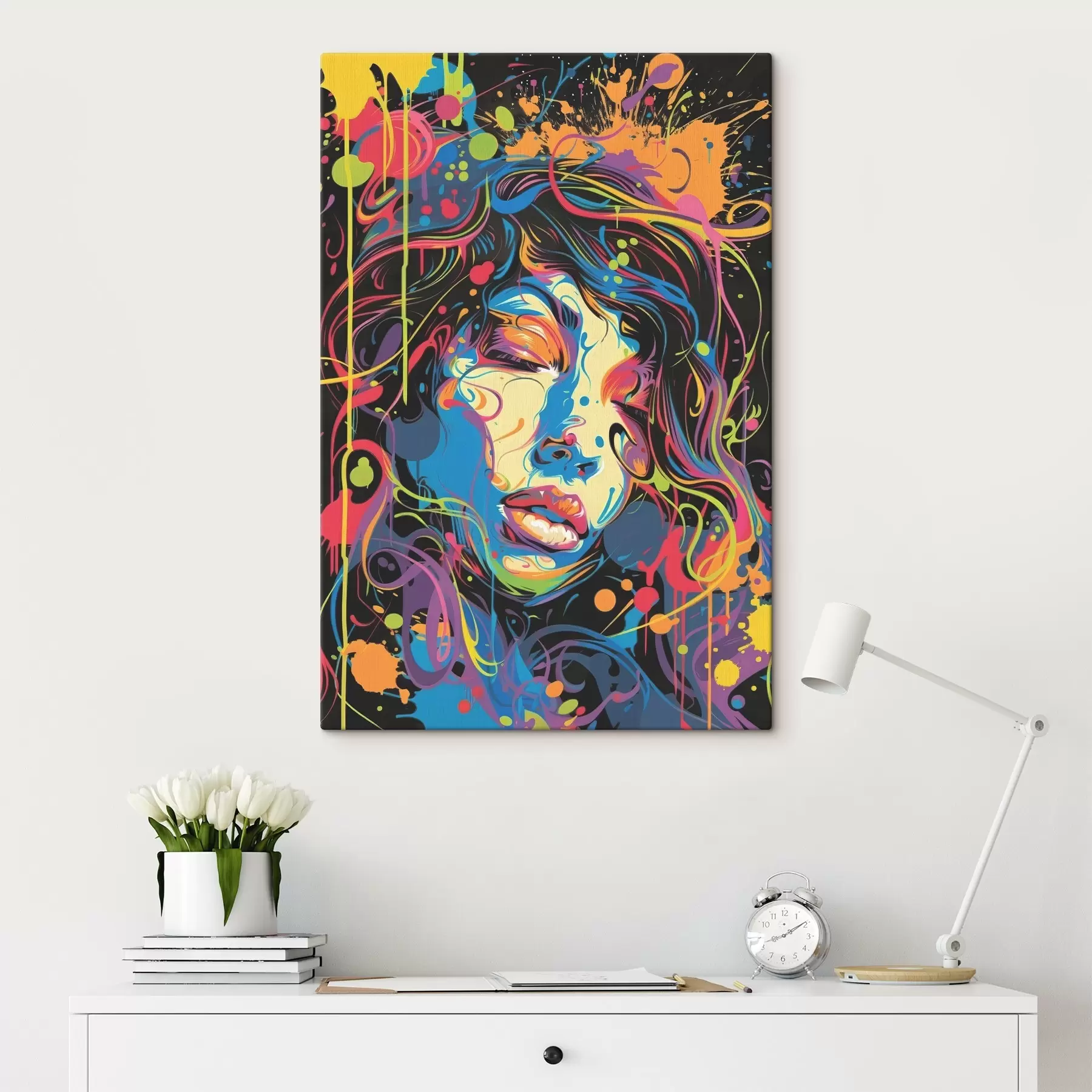 Fototapetes Spilgta izpausme ar krāsainiem triepieniem s39034