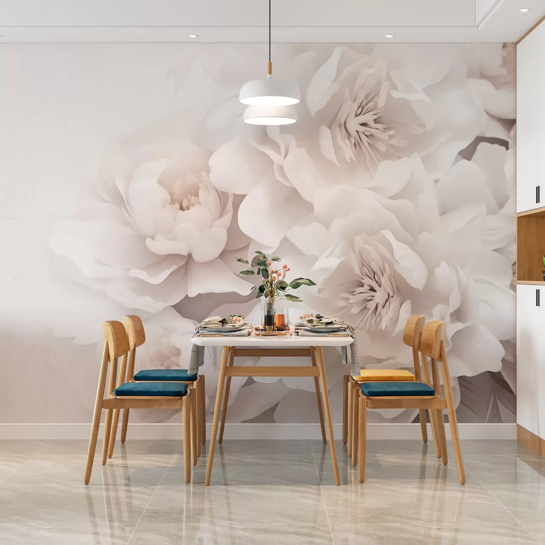 Fototapetes Baltas rozes w01909