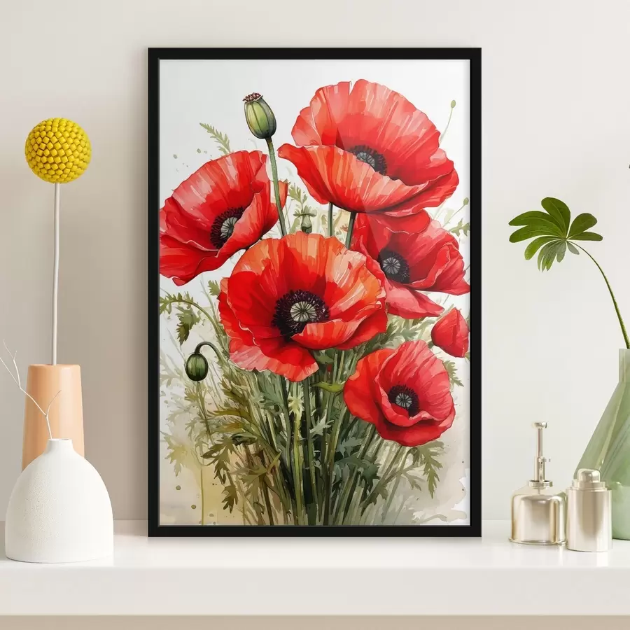 Glezna sarkanās lielās magones f41404