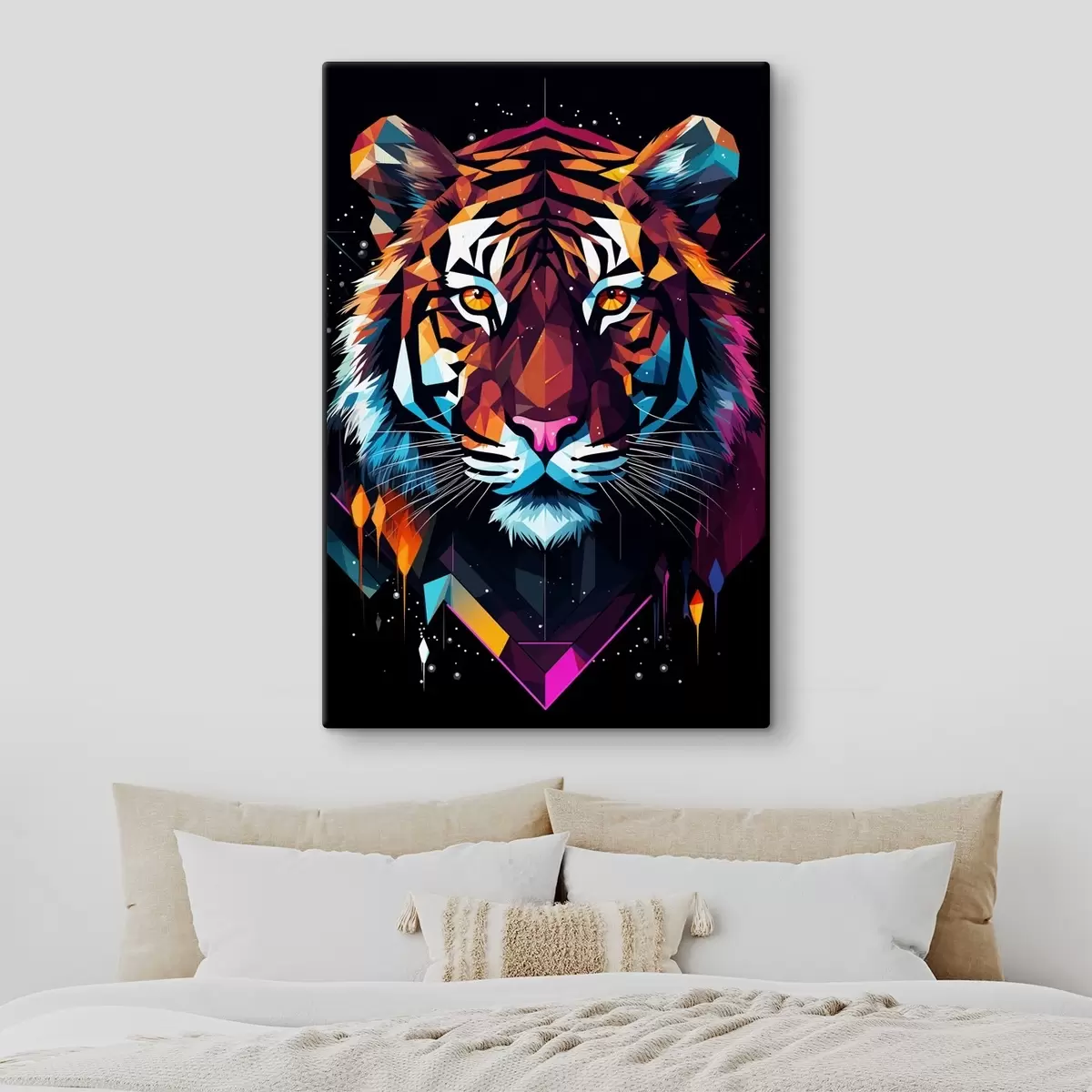 Glezna Krāsains tīģeris ar baltām ūsām s36666