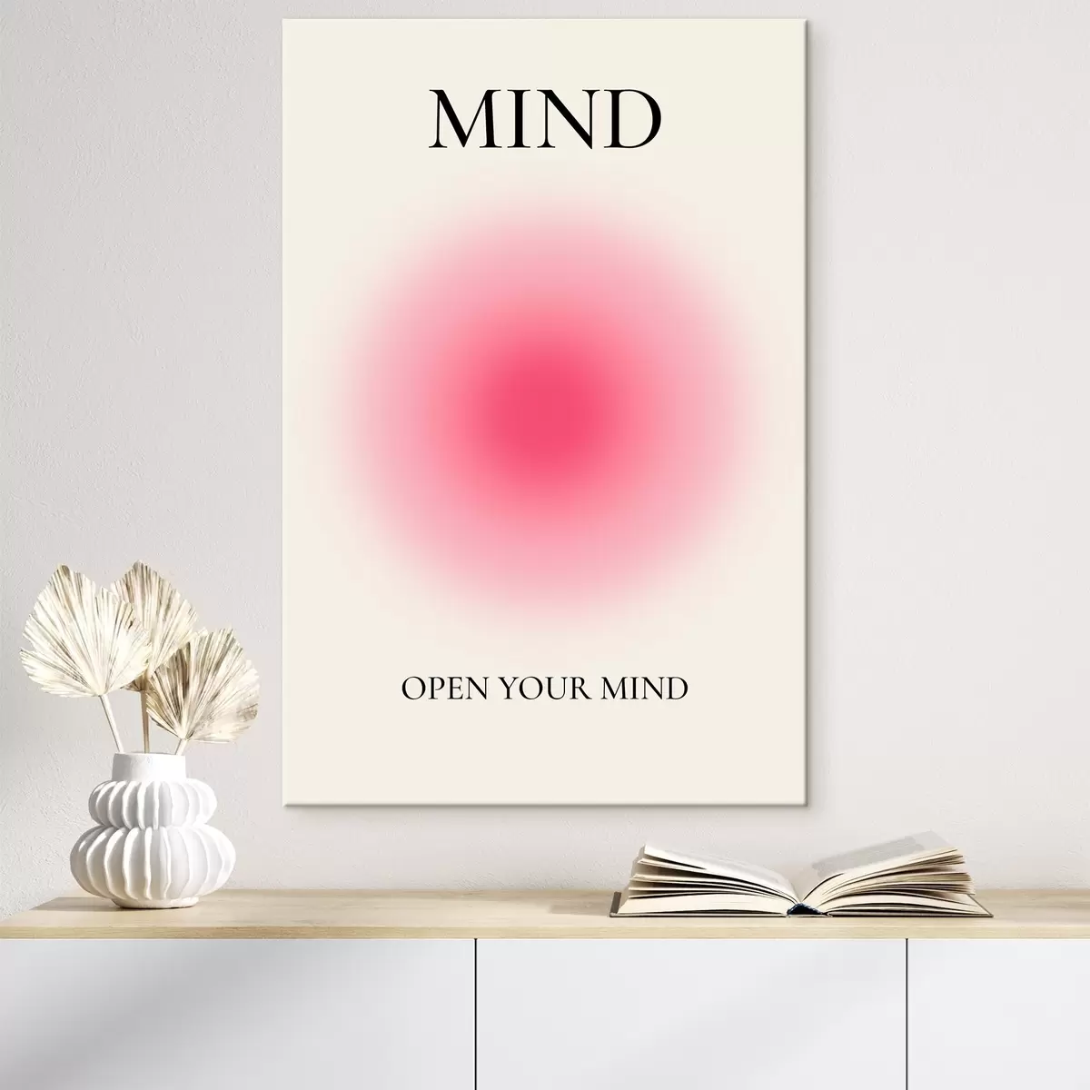 Glezna Rozā aplis uz balta fona s37347