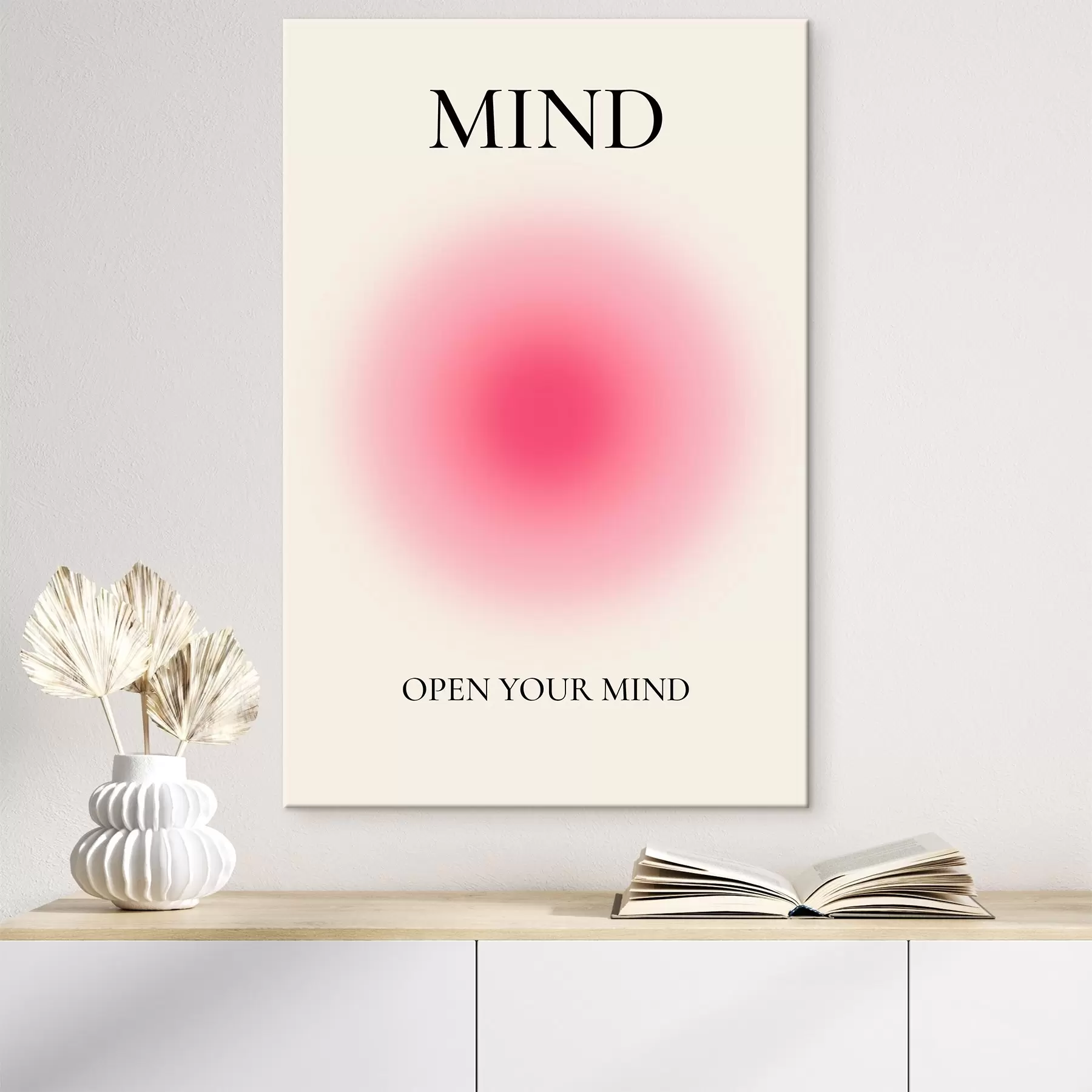 Fototapetes Rozā aplis uz balta fona s37347