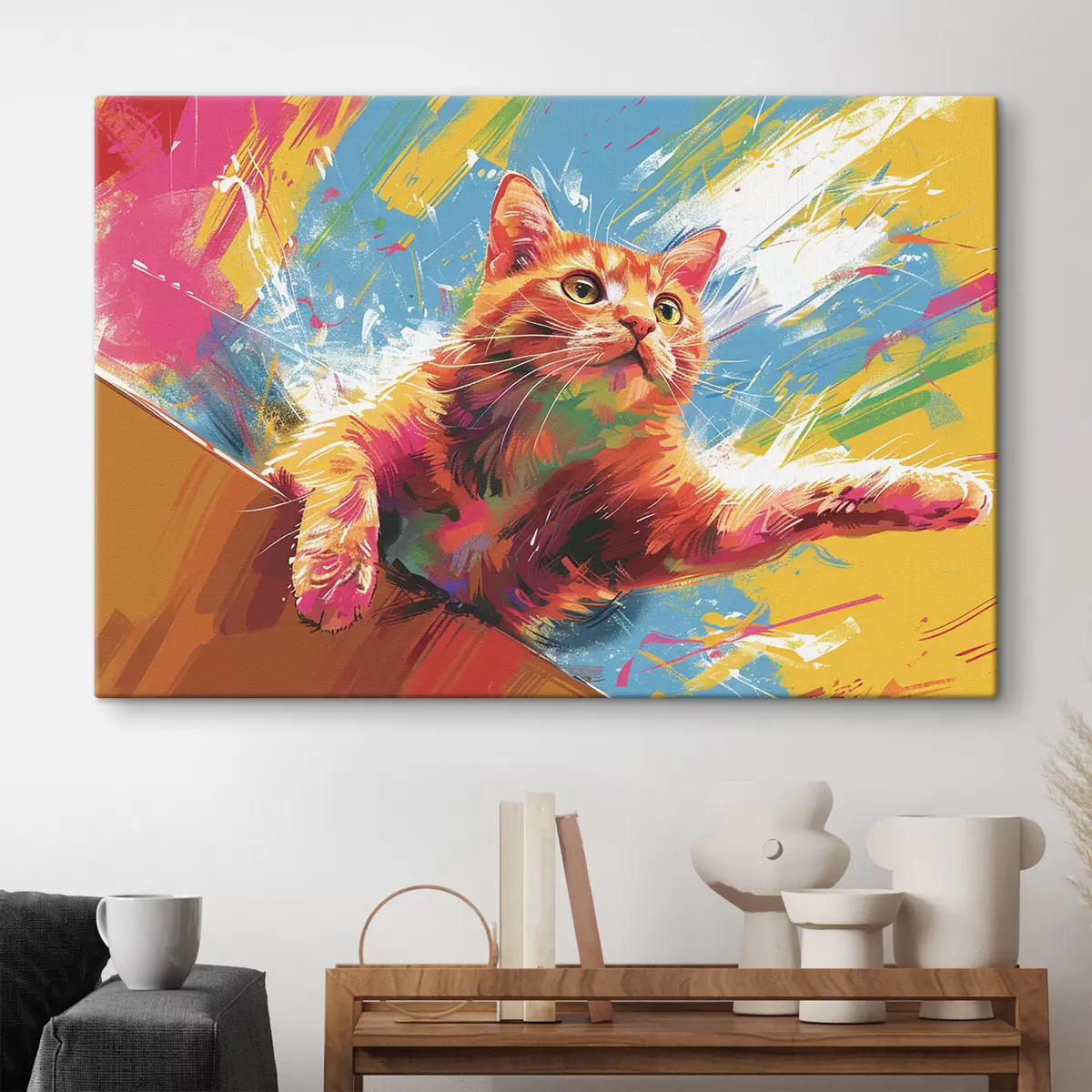 Glezna Kaķis izstiepj ķepu s38251