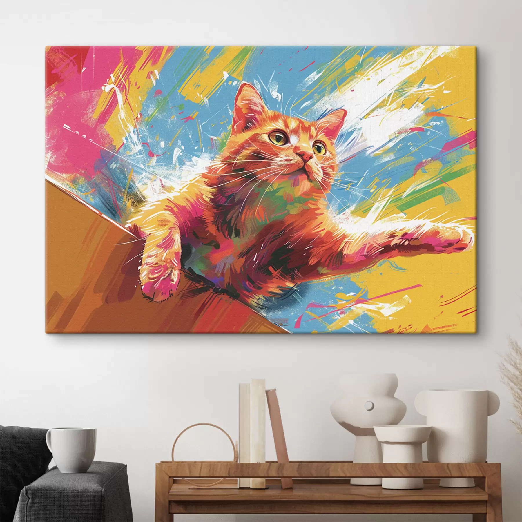 Fototapetes Kaķis izstiepj ķepu s38251