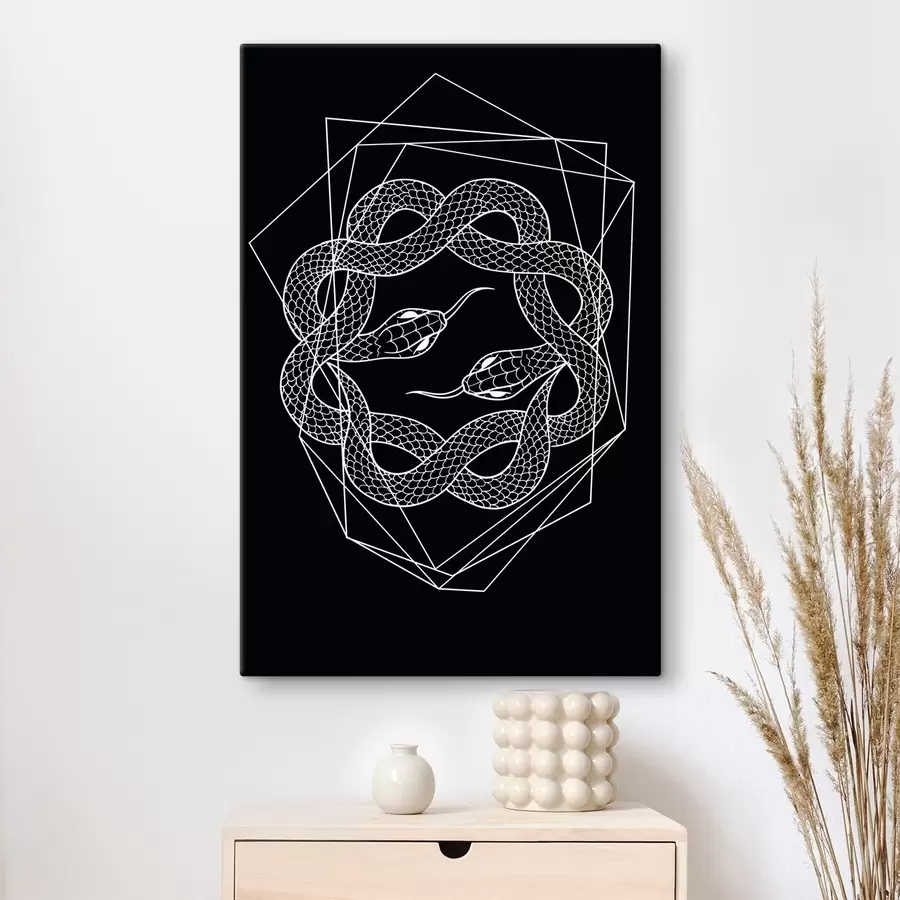 Glezna Balta čūska aplī s38565v4