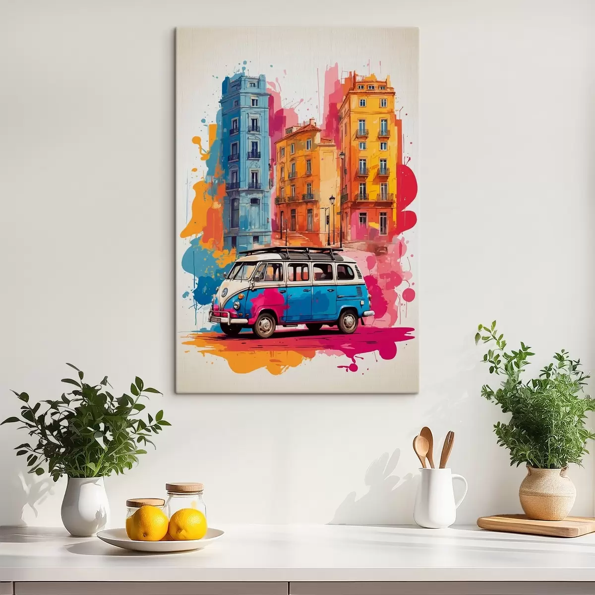 Glezna Krāsains ceļojums pa pilsētu šļakatām s38593