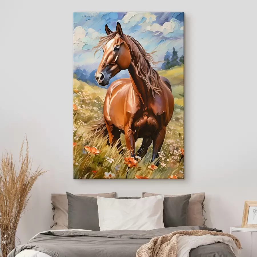 Glezna Zirgs ziedu laukā s38728