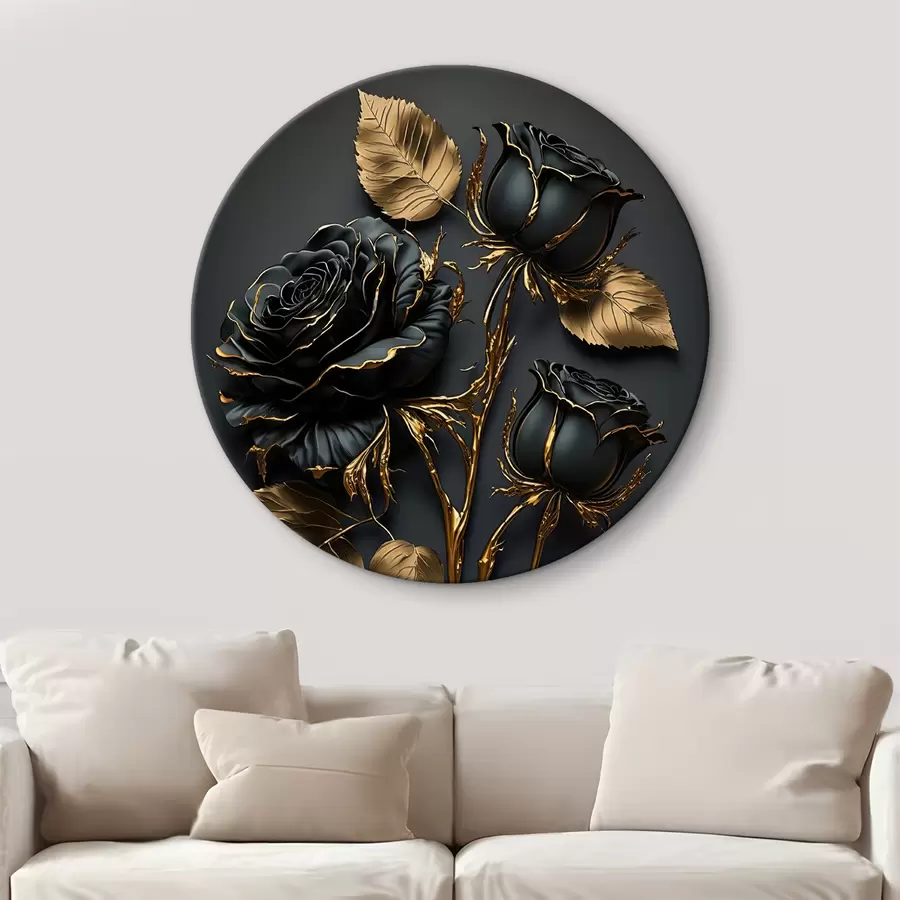 Glezna Augs, lapa un zieds r33700