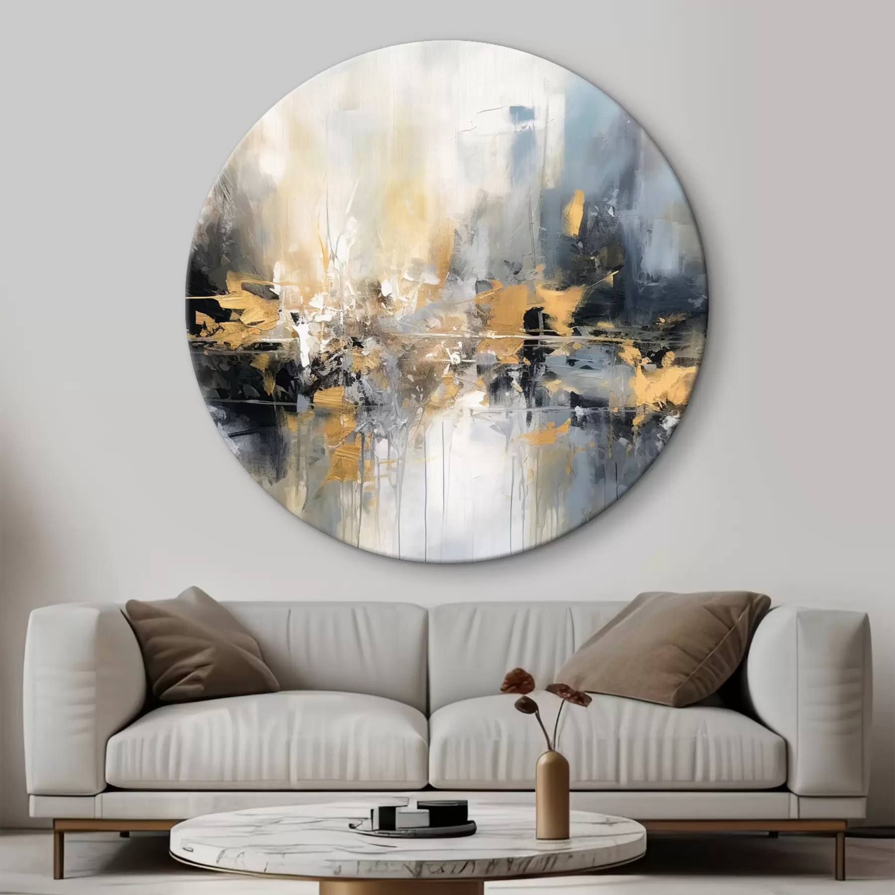 Glezna Abstraktā glezniecība zilos un baltos toņos r34183